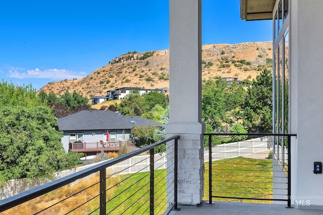 balcony with a mountain view