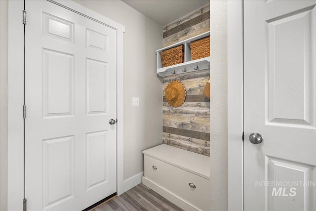 4447 W Everest St, Meridian, ID 83646 - mudroom with baseboards and dark wood-style floors