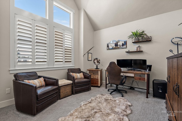 5209 W Strant Steet, Eagle, ID 83616 - office featuring carpet flooring and lofted ceiling