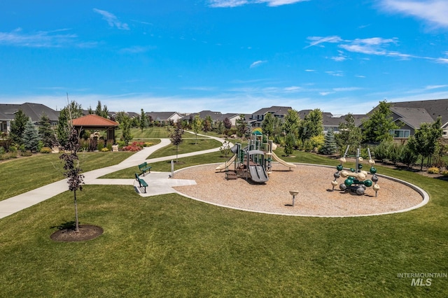 5209 W Strant Steet, Eagle, ID 83616 - community play area with a residential view, a gazebo, and a yard