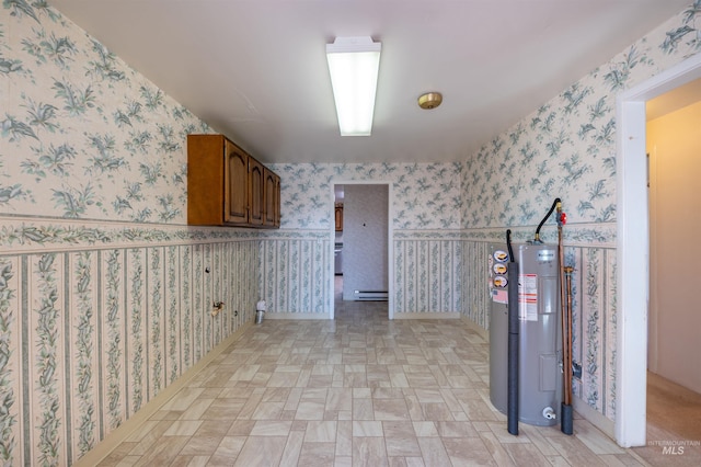 50 S 200 W, Jerome, ID 83338 - hall featuring electric water heater and wallpapered walls