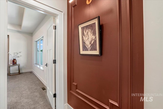 3160 Crescent Moon Rd, Twin Falls, ID 83301 - hall featuring carpet and a raised ceiling