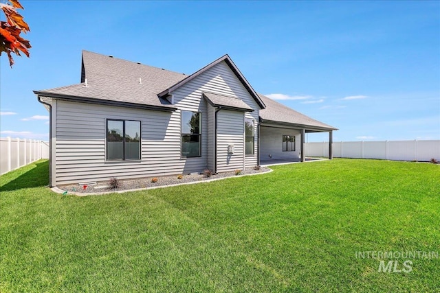 3160 Crescent Moon Rd, Twin Falls, ID 83301 - back of house featuring roof with shingles and a fenced backyard
