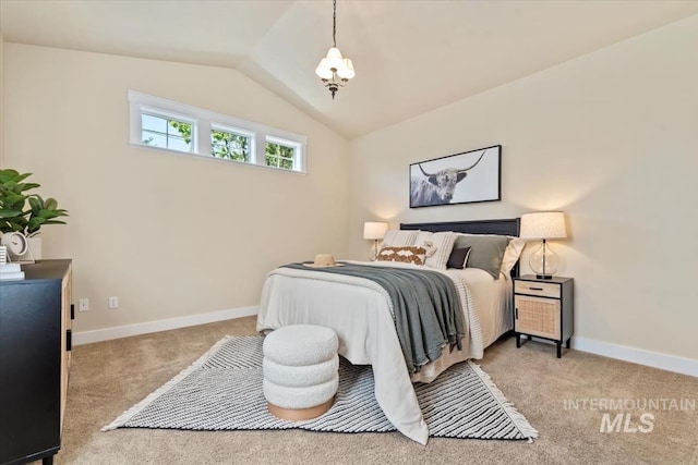 187 E Wishbone Ct, Boise, ID 83706 - carpeted bedroom featuring vaulted ceiling and baseboards