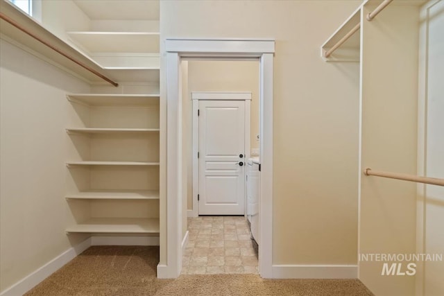 187 E Wishbone Ct, Boise, ID 83706 - walk in closet featuring carpet flooring and washing machine and dryer