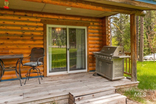 14 Sunrise Dr, Garden Valley, ID 83622 - wooden terrace featuring grilling area