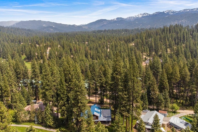 14 Sunrise Dr, Garden Valley, ID 83622 - aerial view featuring a view of trees and a mountain view