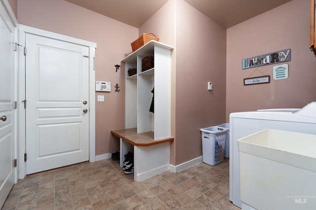 6524 S Derbyshire Ave, Boise, ID 83709 - laundry area featuring stone finish flooring and baseboards