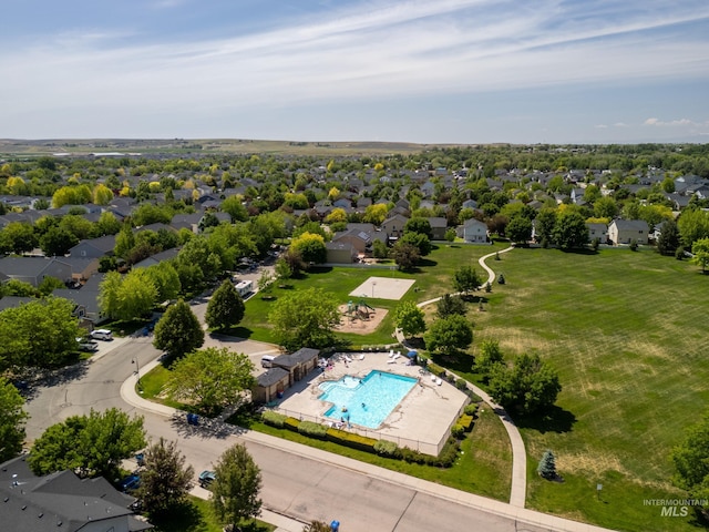 6524 S Derbyshire Ave, Boise, ID 83709 - aerial view of residential area featuring a pool area