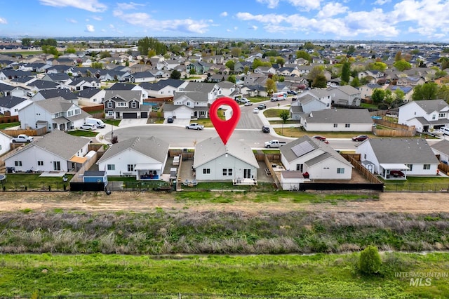 aerial view with a residential view