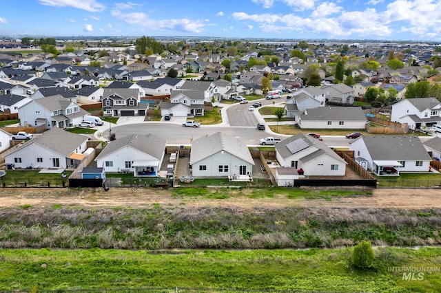 aerial view with a residential view