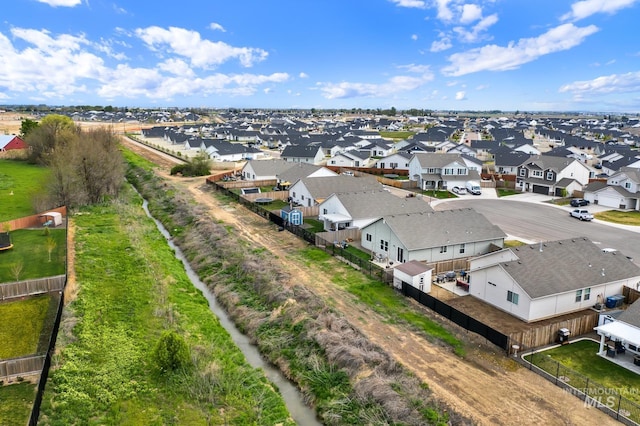 birds eye view of property with a residential view