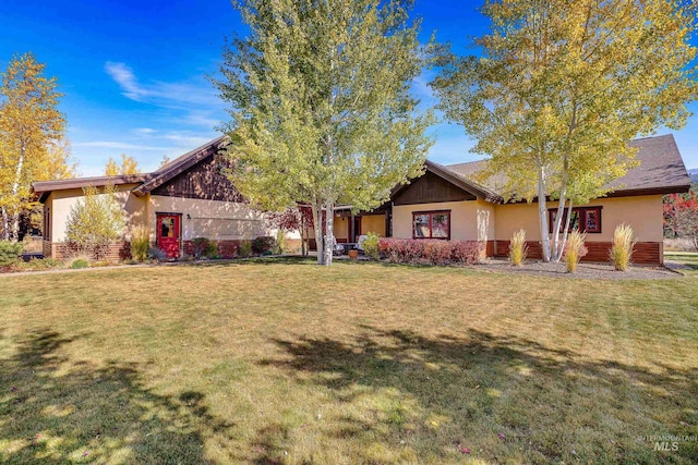 view of front of house with a front yard