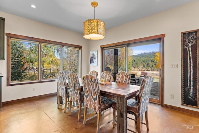 view of dining room