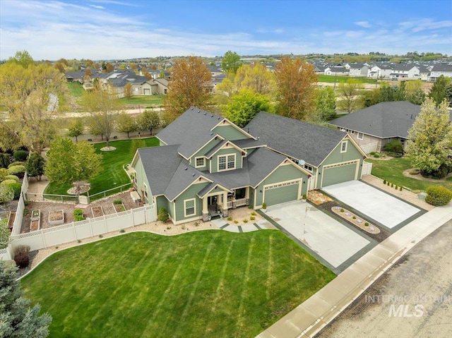 drone / aerial view featuring a residential view