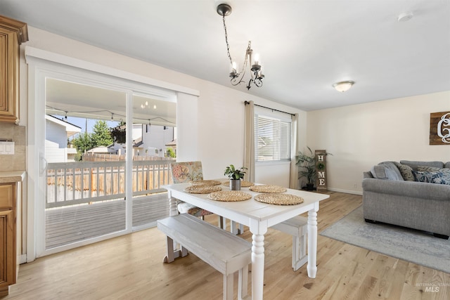 1934 N Cribbens St, Boise, ID 83713 - dining space featuring light wood finished floors and a chandelier
