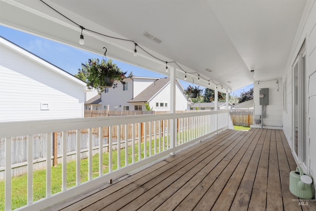 1934 N Cribbens St, Boise, ID 83713 - deck featuring a fenced backyard and a residential view