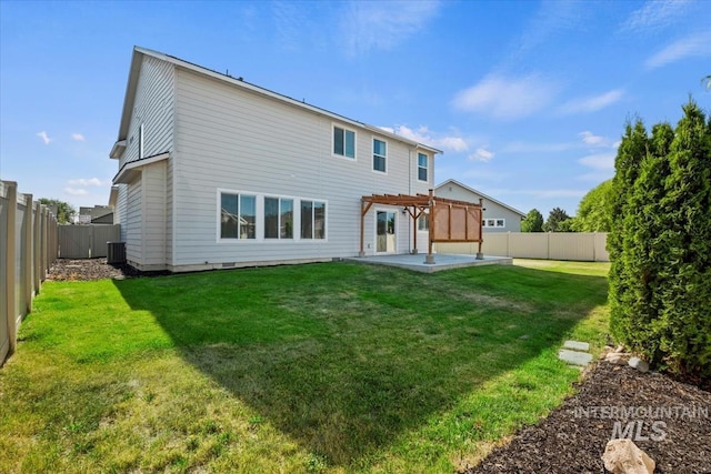 4217 S Leaning Tower Ave, Meridian, ID 83624 - back of house with a pergola, a patio area, and a fenced backyard