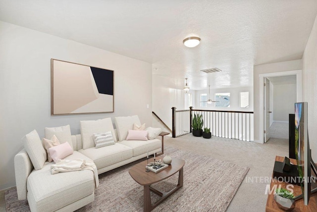 4217 S Leaning Tower Ave, Meridian, ID 83624 - living area with carpet floors and a ceiling fan