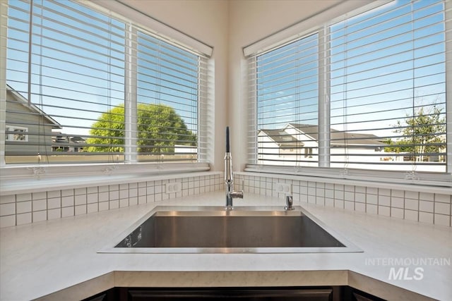 4217 S Leaning Tower Ave, Meridian, ID 83624 - kitchen view of backsplash and light countertops