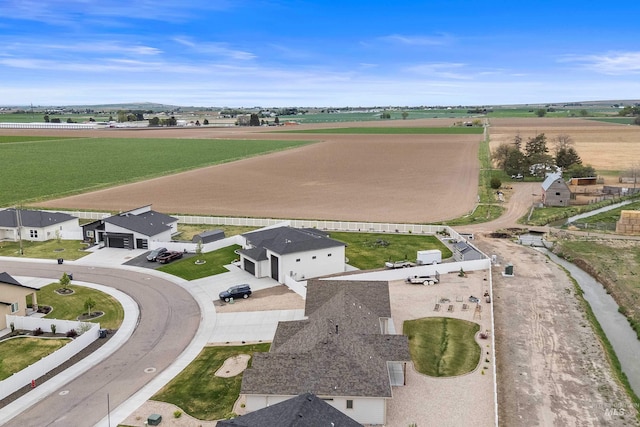 aerial view with a rural view