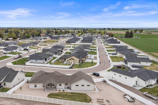 bird's eye view with a residential view