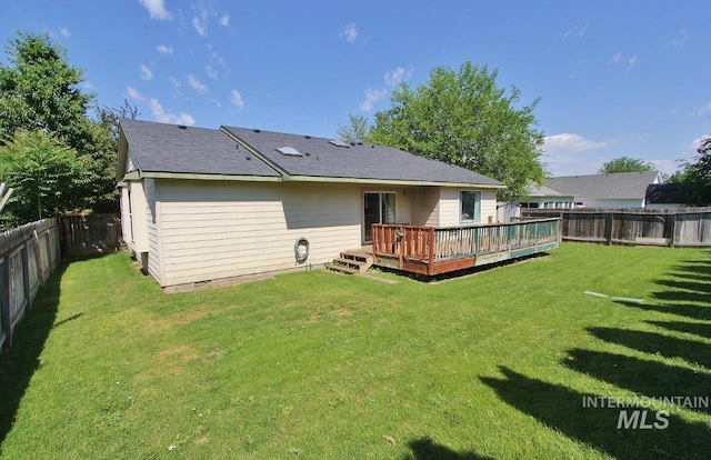 16696 Snowgoose St, Nampa, ID 83687 - back of house featuring a fenced backyard and a wooden deck