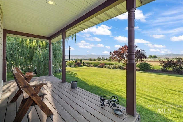 2020 Widner Rd, Midvale, ID 83645 - deck featuring a yard and a mountain view