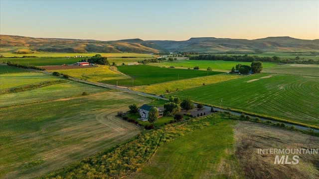 2020 Widner Rd, Midvale, ID 83645 - aerial view at dusk of a view of countryside, agricultural plots, and a mountain view
