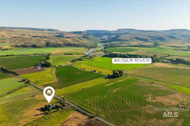 2020 Widner Rd, Midvale, ID 83645 - aerial view of property's location featuring rural landscape and mountains