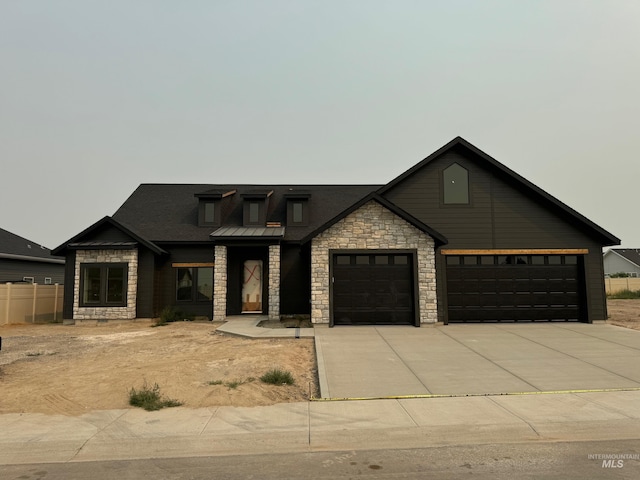 view of front facade with a garage