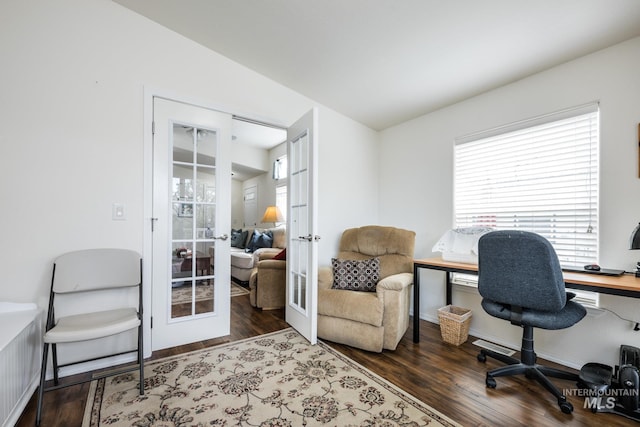 421 Curtis Rd Unit 120, Boise, ID 83705 - home office with french doors and wood finished floors