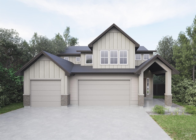 view of front facade with a garage