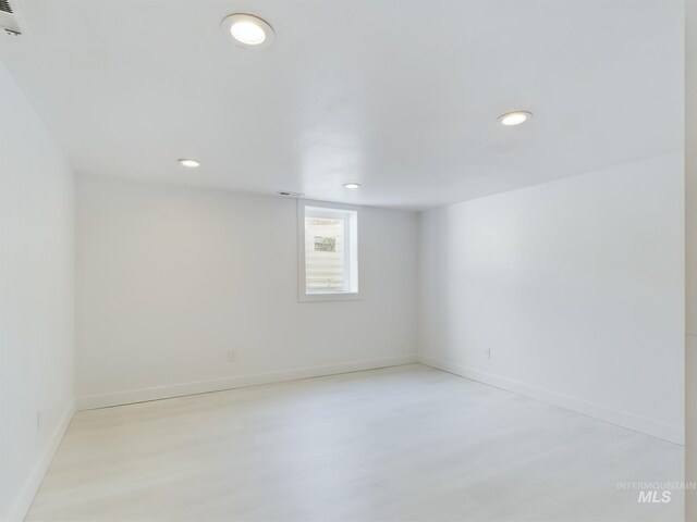 empty room featuring light wood-type flooring