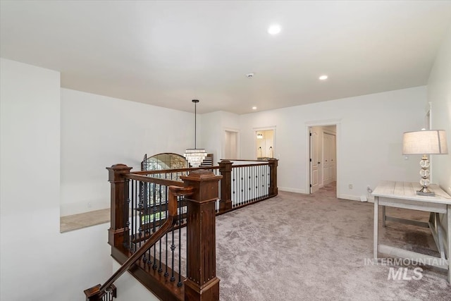1512 E Rivers End Ct, Eagle, ID 83616 - hallway featuring an upstairs landing, carpet floors, and recessed lighting