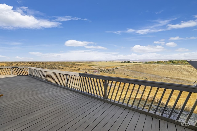 deck with a rural view