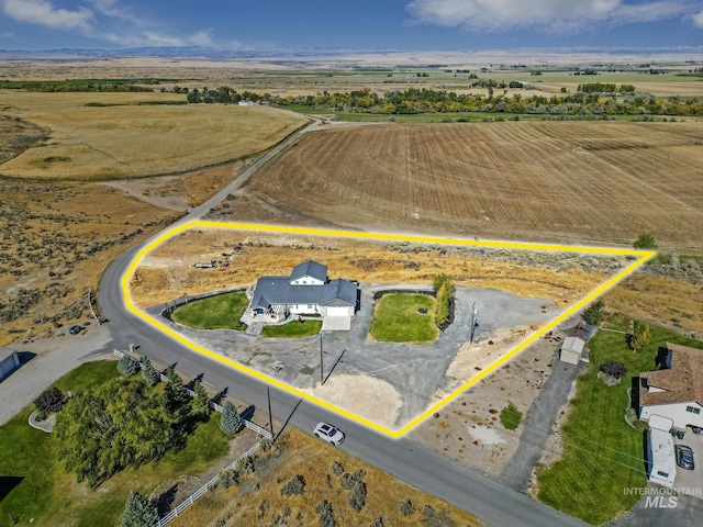 aerial view with a rural view