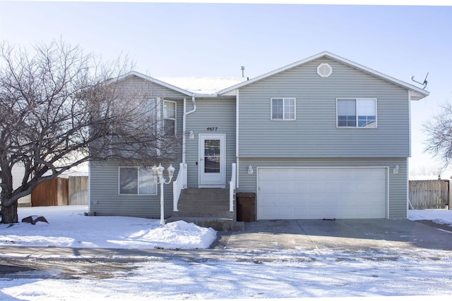 split foyer home with a garage