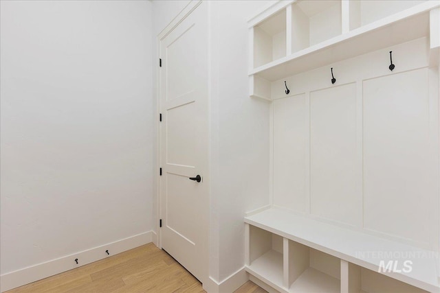 mudroom featuring light hardwood / wood-style floors