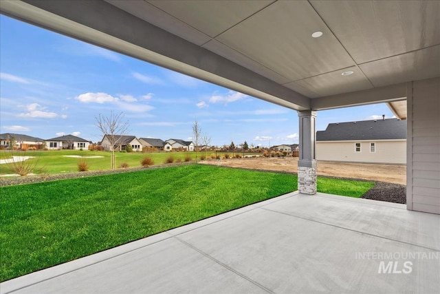 view of patio featuring a residential view