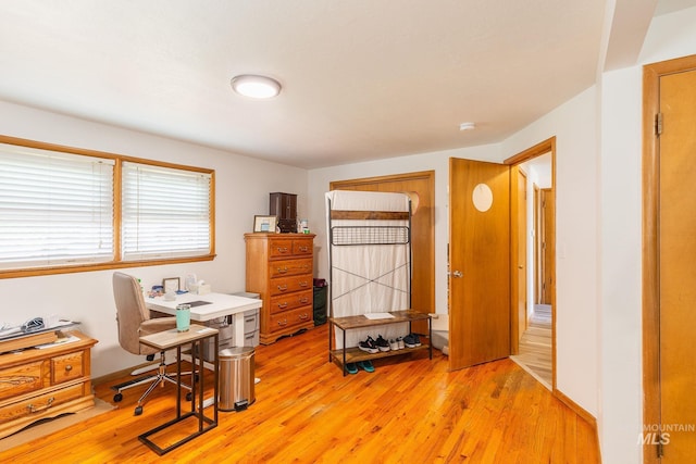 office featuring light hardwood / wood-style floors