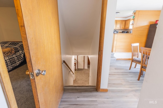 hallway featuring light wood-type flooring