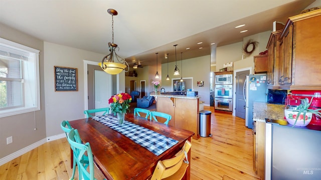 3634 E 3892 N, Kimberly, ID 83341 - dining room featuring light wood-type flooring, baseboards, and recessed lighting