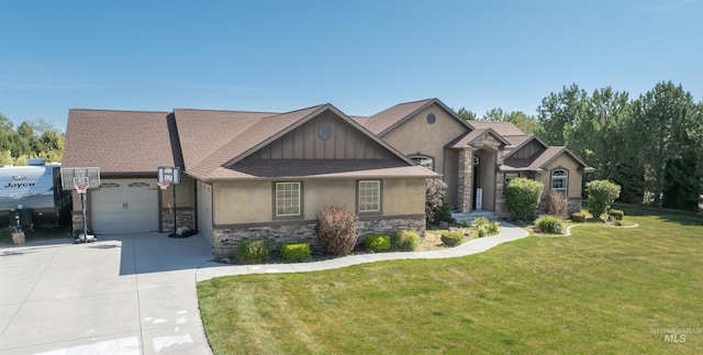 3634 E 3892 N, Kimberly, ID 83341 - view of front of property featuring stone siding, stucco siding, driveway, a garage, and a front yard