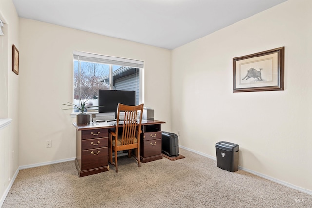 office with light colored carpet