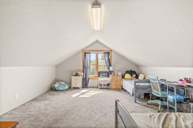 1035 Francis St, Clarkston, WA 99403 - bedroom featuring carpet flooring, a textured ceiling, lofted ceiling, and cooling unit