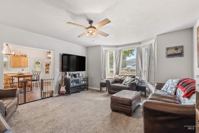 1035 Francis St, Clarkston, WA 99403 - carpeted living area with ceiling fan
