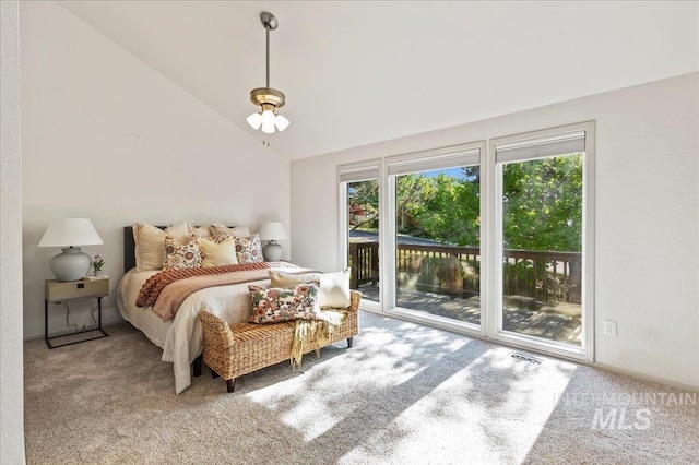 1909 E Roanoke Dr, Boise, ID 83712 - bedroom with access to outside, carpet, and lofted ceiling