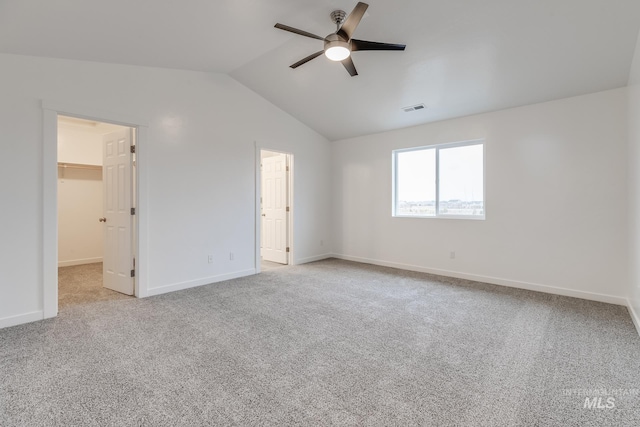 6847 W Riverwood St, Boise, ID 83709 - unfurnished bedroom featuring lofted ceiling, carpet flooring, visible vents, baseboards, and a spacious closet