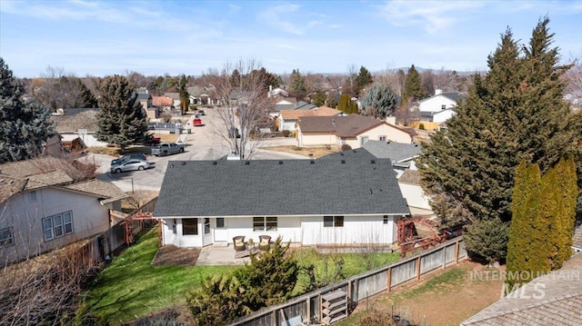 drone / aerial view with a residential view